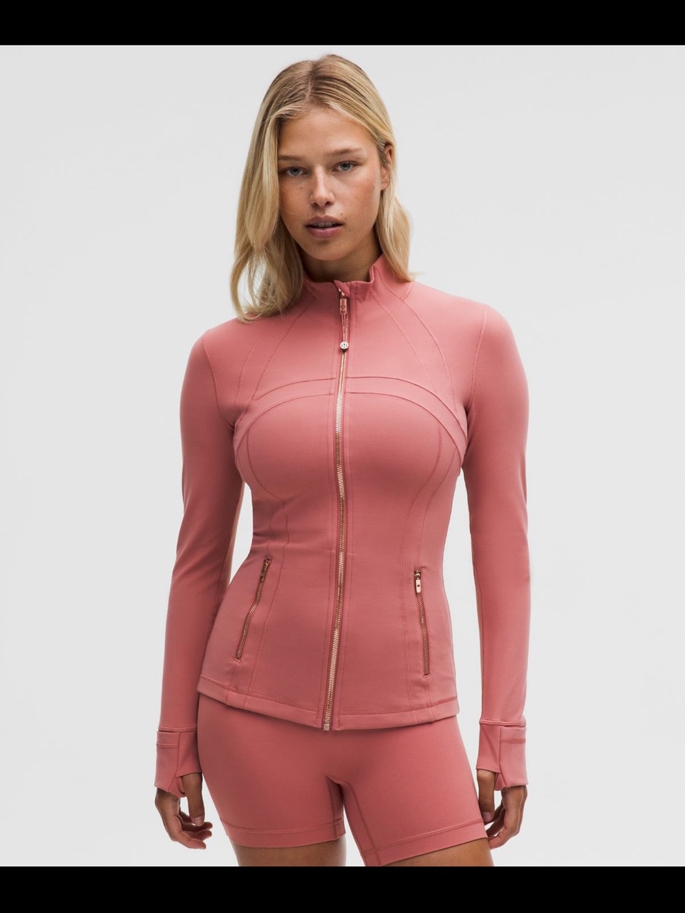 Rose Pink Zip-Front Athletic Jacket